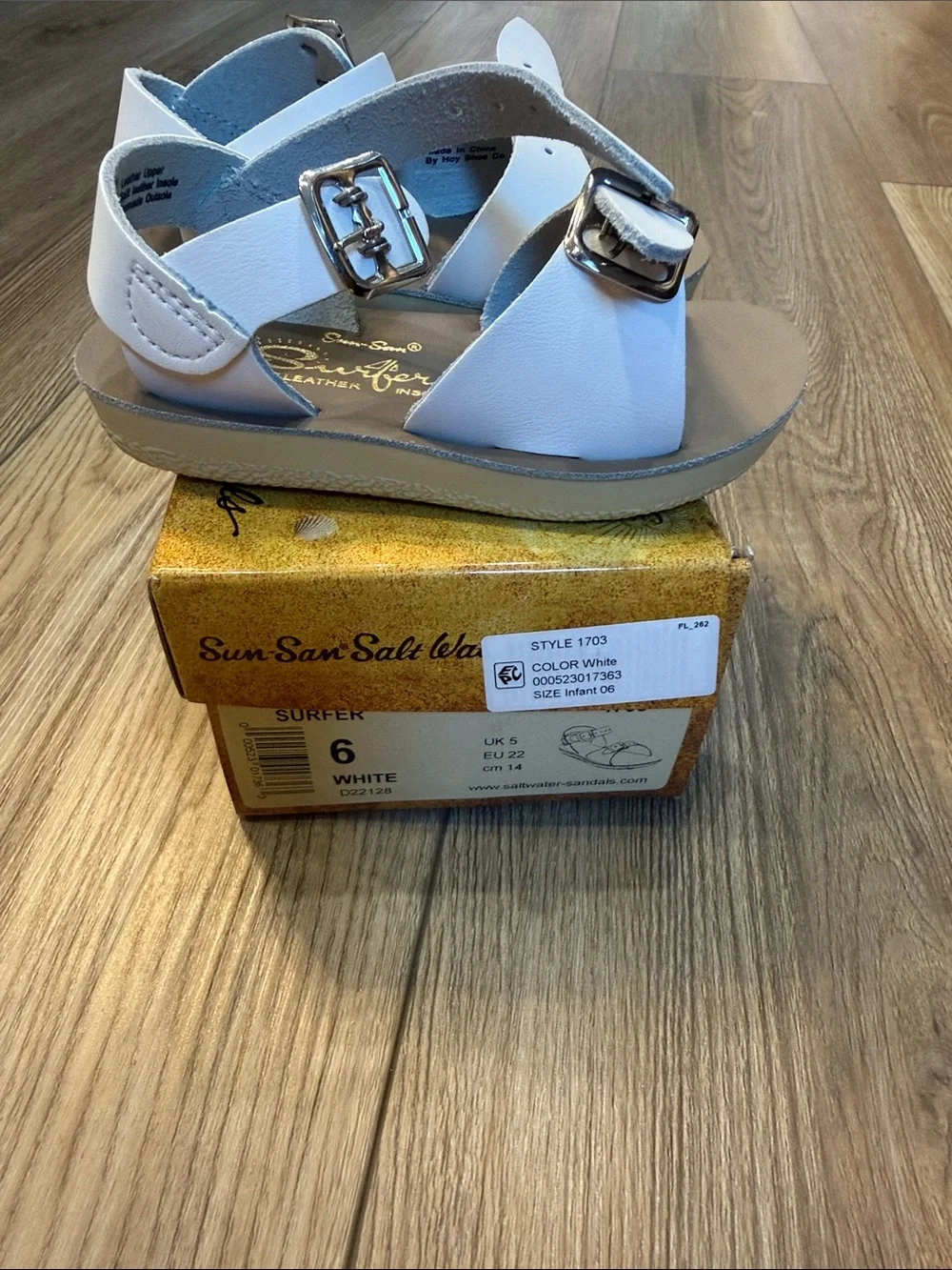 White Kids Buckle Sandals by - Adjustable Comfort